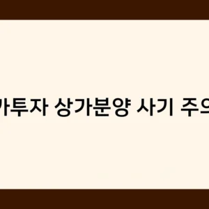 상가투자 상가분양 사기 주의법, 계약 전 꼭 확인해야 할 체크리스트는?
