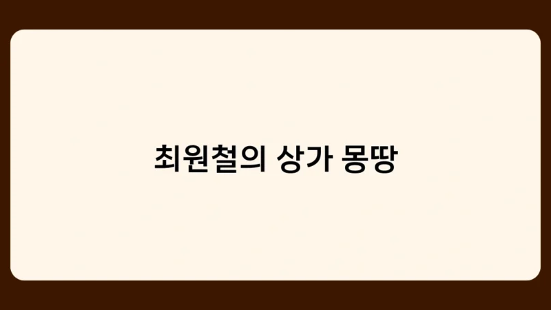 최원철의 상가 몽땅이 추천하는 재건축 단지 내 유망 상가는?