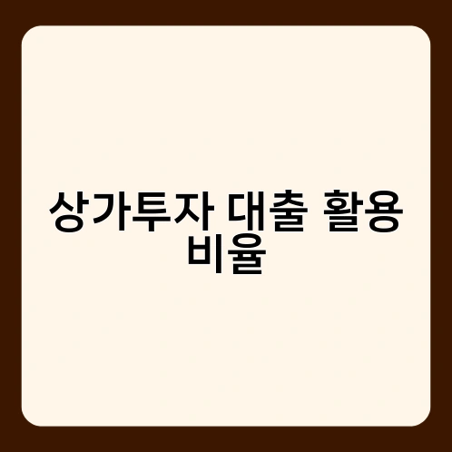 상가투자 대출 활용 비율