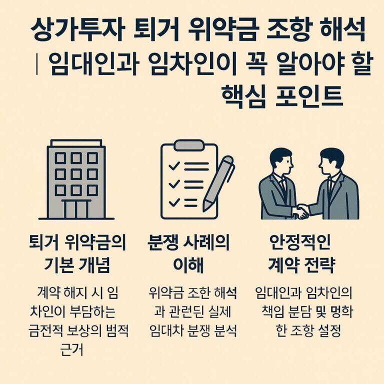 상가투자 퇴거 위약금 조항 해석｜임대인과 임차인이 꼭 알아야 할 핵심 포인트